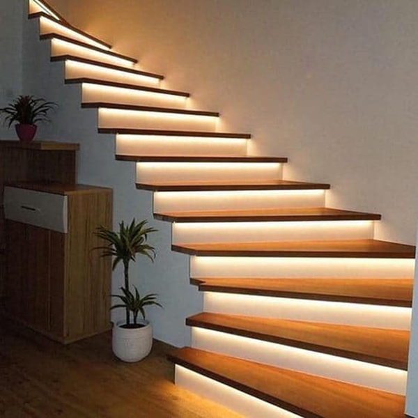 Thanh nhôm LED chiếu sáng gầm bậc cầu thang